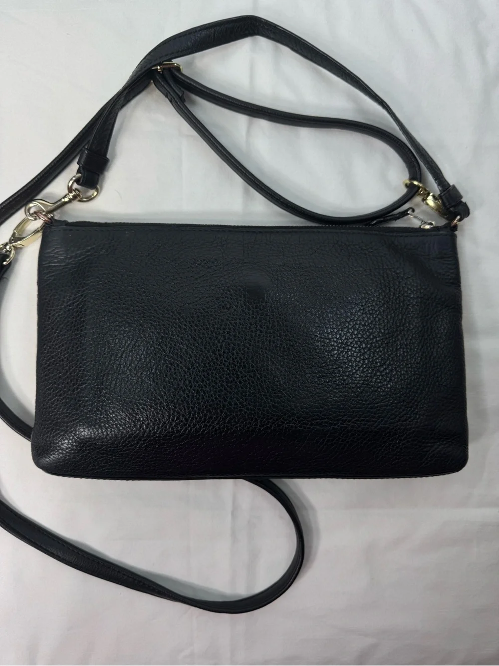 Coach Black Pebbled Leather‎ Crossbody Wristlet 25 Clutch Bag